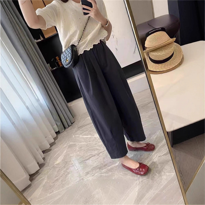 Maternity Pants Spring & Fall New Large Size Workwear Wide-Leg Pants Loose Slimming Look Casual Nine-Point Pants Maternity Wear 1519 Maternity Pants Spring & Fall New Large Size Workwear Wide-Leg Pants Loose Slimming Look Casual Nine-Point Pants Maternity Wear 1519