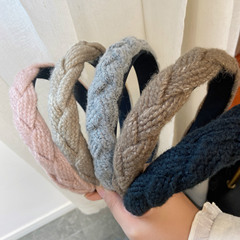 Sanfenye Wu Qian's same style Korean style wool braided headband twist high skull retro headband headband pressed hair accessories