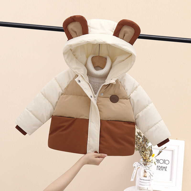 Chaqueta de plumón para niños, nueva colección otoño-invierno 2024, abrigo grueso para bebés y niños pequeños, estilo coreano para niños y niñas