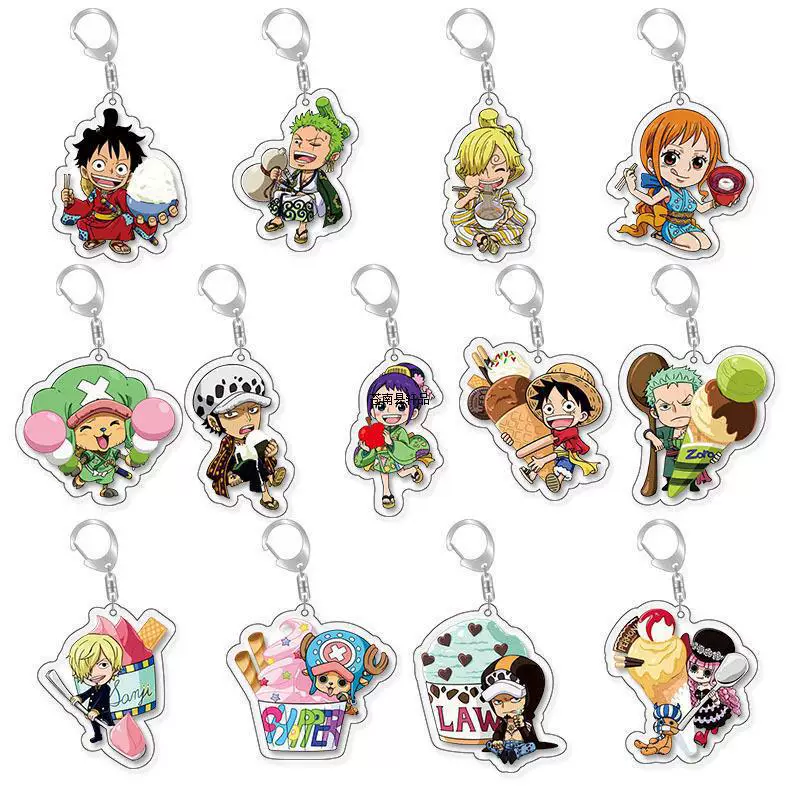 Аниме брелок One Piece Ackle перилатеральный, Луффи Саурон прозрачный кулон, двусторонний DIY