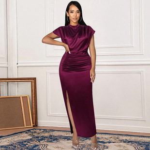 AM211217�Lȹ��ɫ�Y����������|ͨ�ڼtɫ�����B��ȹlong dresses