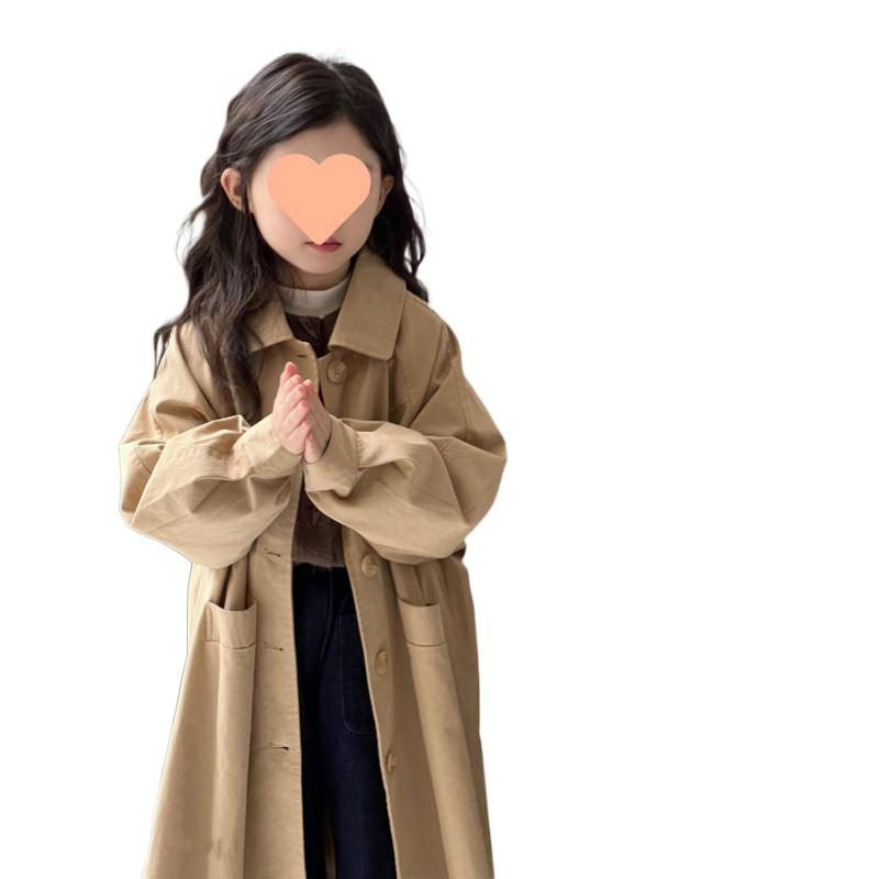 女童长款风衣新款春装外套春秋款大童英伦风童装女孩春季大衣|undefined