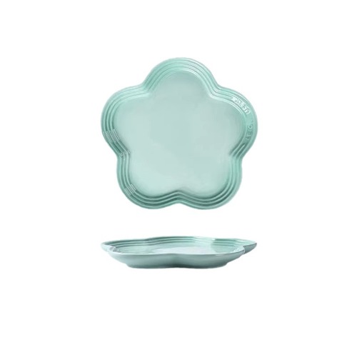 Foreign trade cool color irregular flower-shaped flower plate flat replacement K fruit plate solid color fashion household plum plate