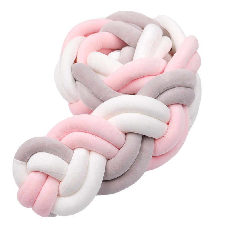 Cama de bebé tela cama cerca bolsa suave seis hebras trenzadas alta trenzada antichoque barrera de bebé grado madre