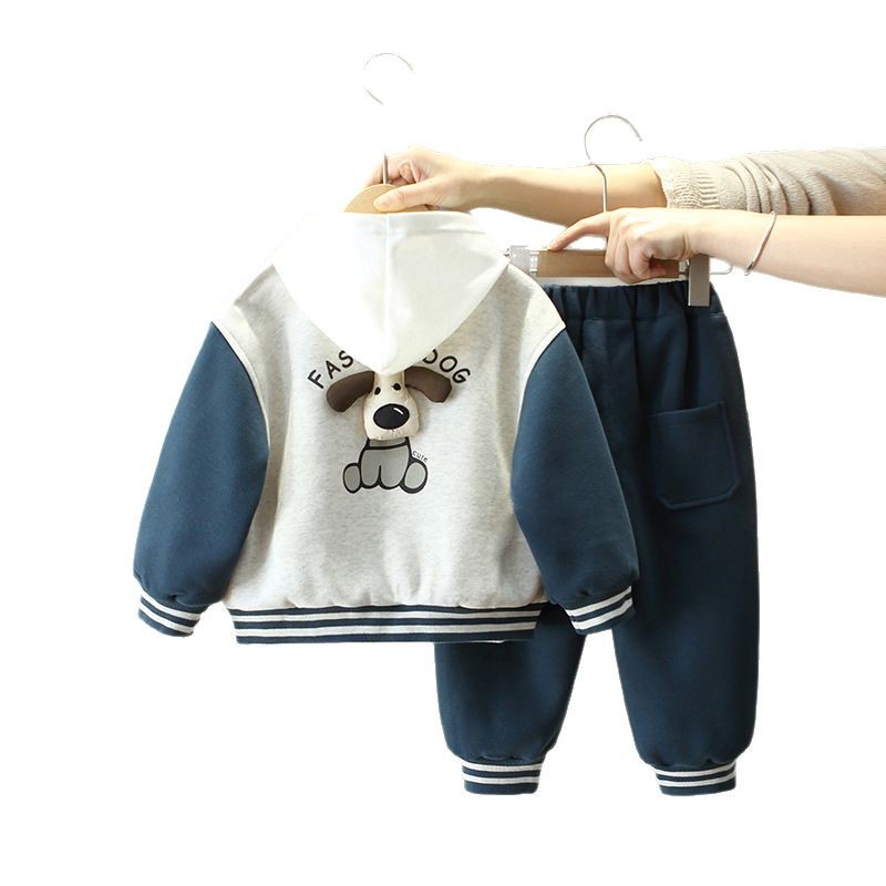 7717 ropa para niños traje de primavera y otoño para niños 2025 nuevo traje de béisbol para niños traje de tres piezas ropa de primavera para bebés de moda