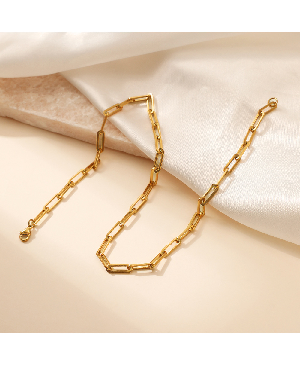 Fashion Geometric Stainless Steel Gold Plated Necklace 1 Pair