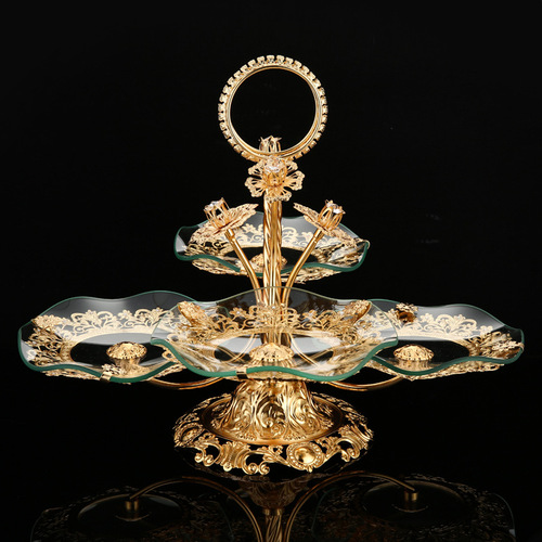 European-style fruit tray for home living room coffee table creative fruit bowl multi-layer light luxury exquisite wedding snack tray decoration wholesale