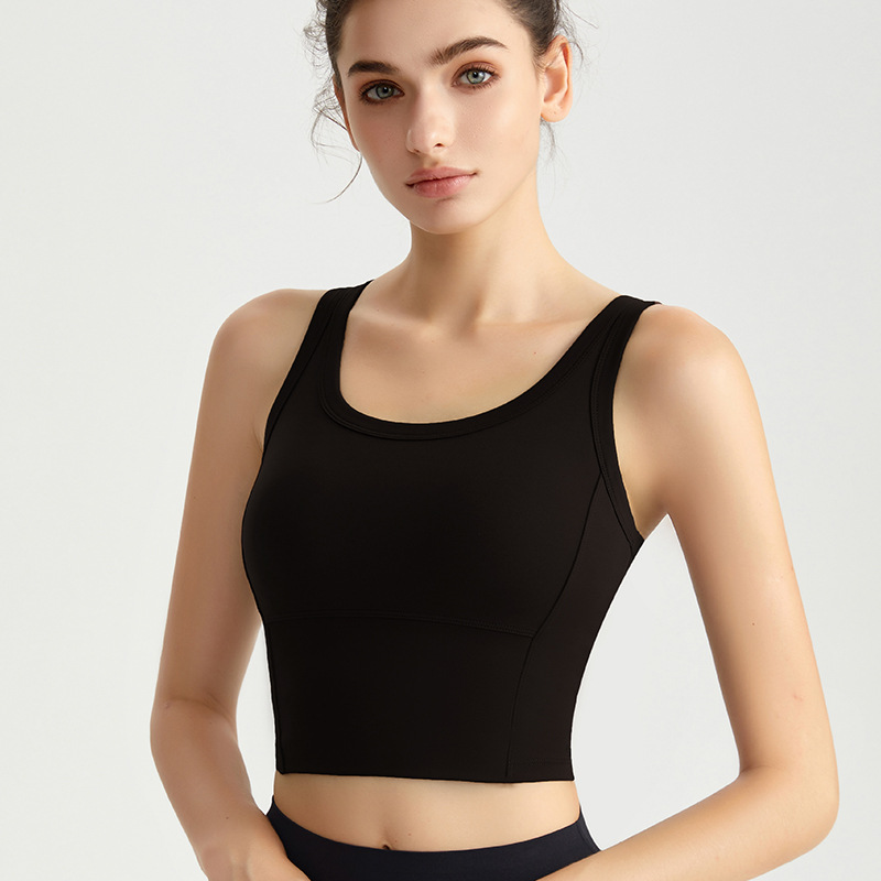 Wiman chaleco de yoga de moda, chaleco de taza fija, sujetador de fitness, ropa interior deportiva a prueba de choque de alta intensidad