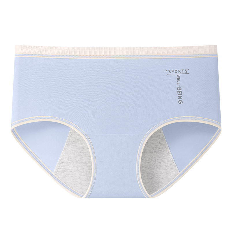 Niña, fresca, a prueba de fugas, tía, pantalones fisios de algodón más largos y ensanchados, pantalones de cintura media de algodón antibacterianos 9A