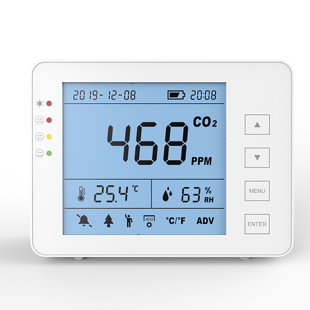 热销二氧化碳温湿度检测仪室内空气质量C02湿度探测仪带电池存储