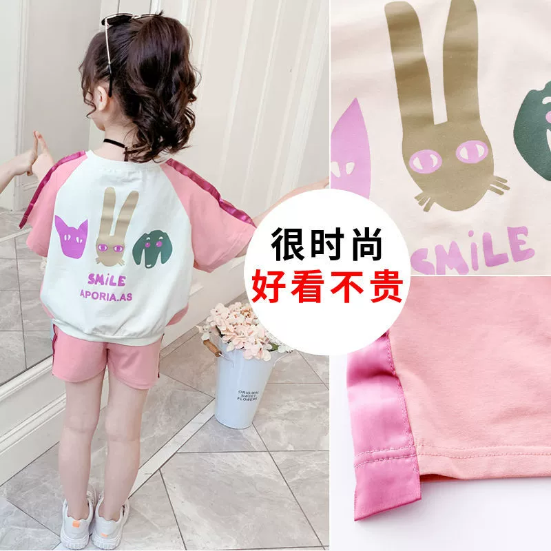 Модный летний костюм из двух предметов в западном стиле, новинка 2022 года, модные детские летние шорты среднего размера в Корейском стиле для девочек