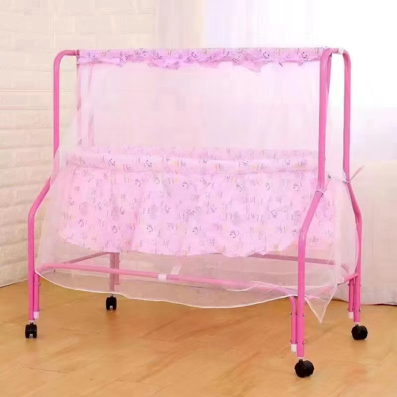 Multifunctional Crib Movable Portable Baby Folding Bed Newborn Shaker with Mosquito Net