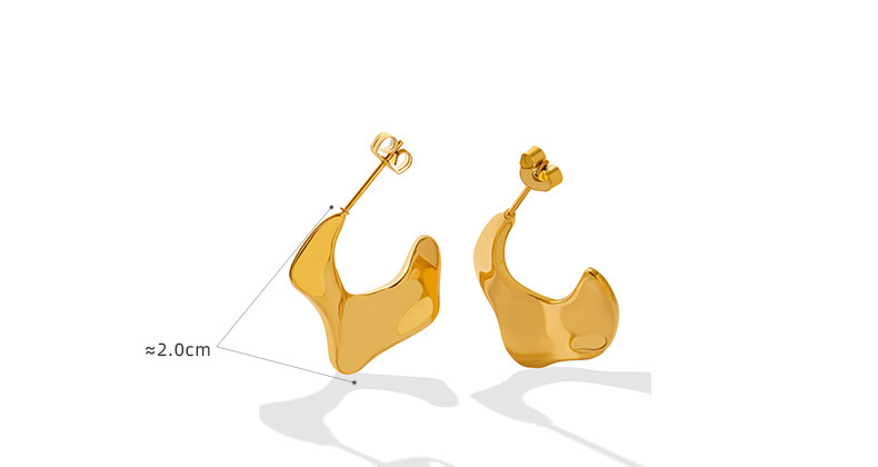 Titanium Steel Gold-plated Irregular Shaped Earrings display picture 1