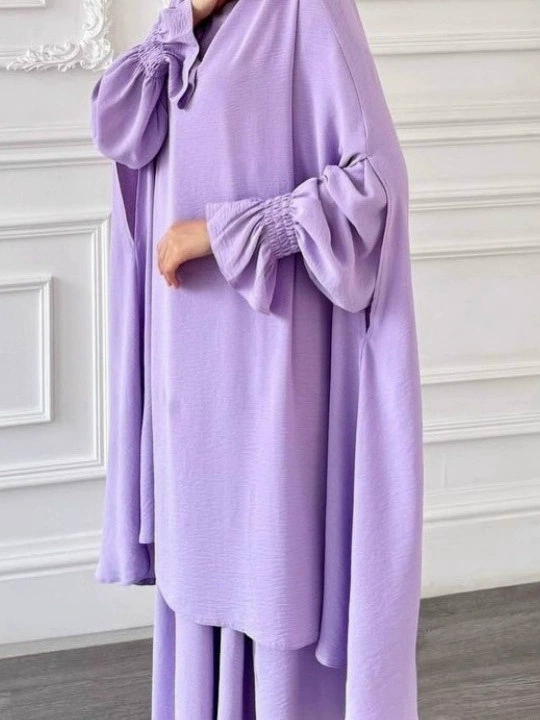 Long skirt, set, scarf, megaphone, solid dress, 2 piece set