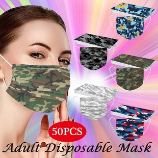 Cross-border Disposable Adult Camouflage Series Printed Mask Men's and Women's Protective Three-layer Mask Spot