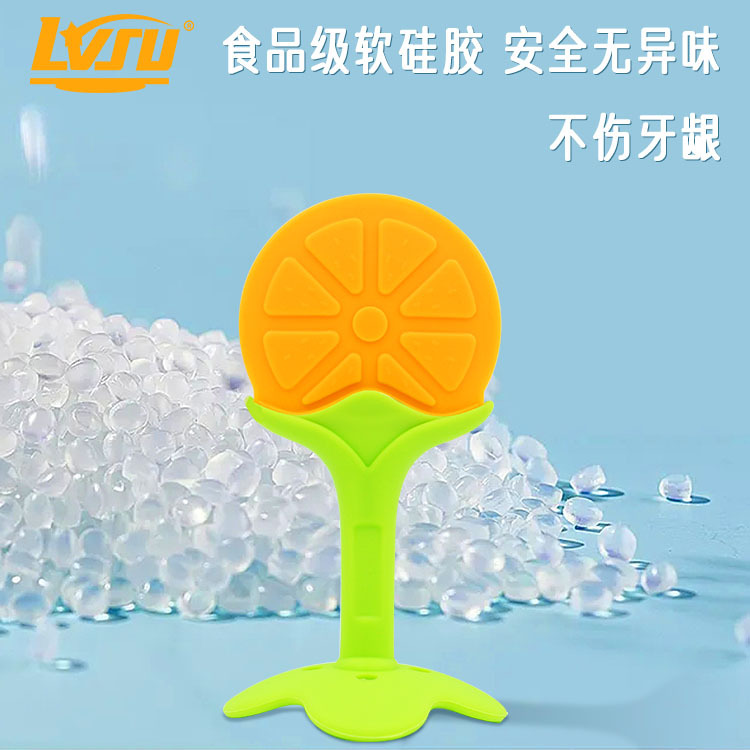 LVSU Fruit Teether Infant Hand Protection Baby Toy, Food-Grade Teething Rattles