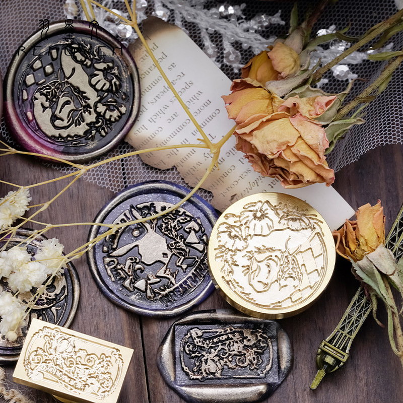 Engraving Seals Original Seven Deadly Sins Series Student Handmade Diary DIY Diary Decor Hot Wax Seal Envelope Invitation Seal