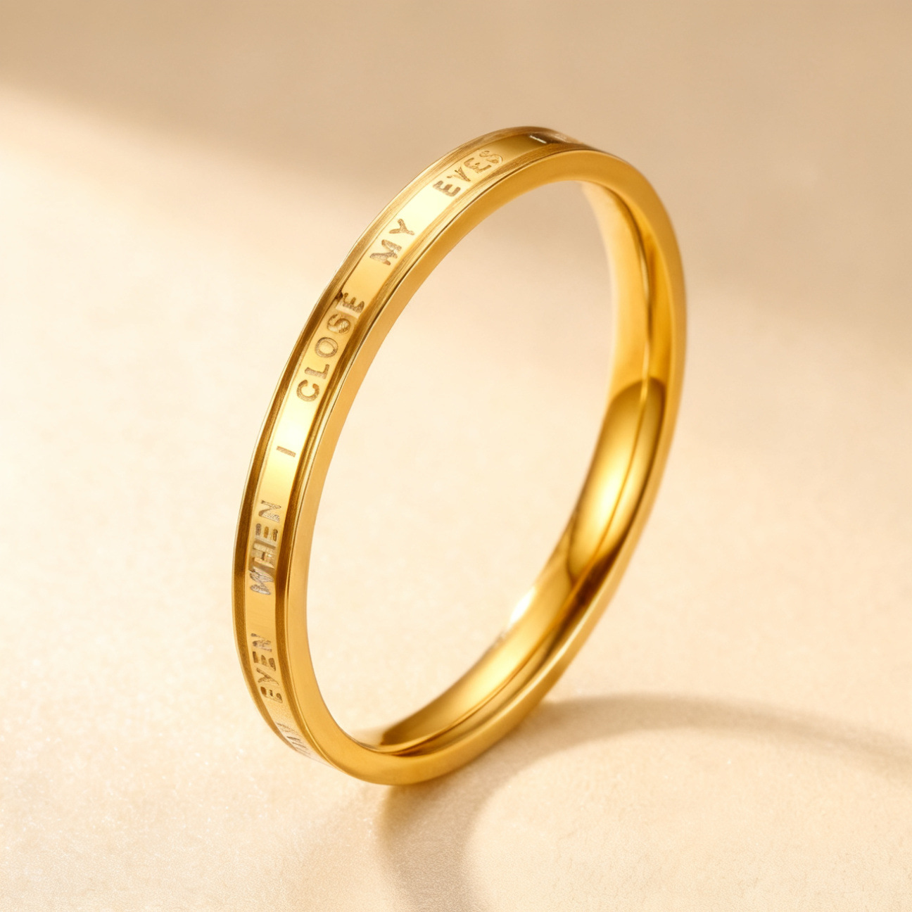 Anillo de acero inoxidable, nicho femenino, lujo ligero de alta gama, sin decoloración, oro rosa, diseño de gypsophila, joyería femenina