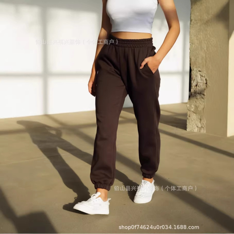 Amazon 2025 Autumn and Winter Fleece-Lined Warm Casual Versatile Sports Sweatpants for Women, Loose-Fitting Joggers