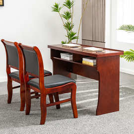 会议室长条桌会议桌双人培训桌条形课桌洽谈桌油漆实木皮桌椅组合