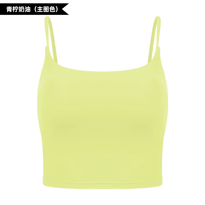 2025 春夏の新スポーツ下着女性のブラジャーバックサスペンダーフィットネスヨガベスト固定胸パッドヨガ服|undefined