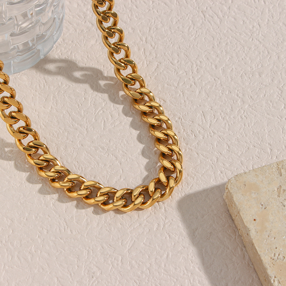 14g Weight Wholesale Jewelry Fashion Geometric 304 Stainless Steel 18K Gold Plated Patchwork Plating Necklace