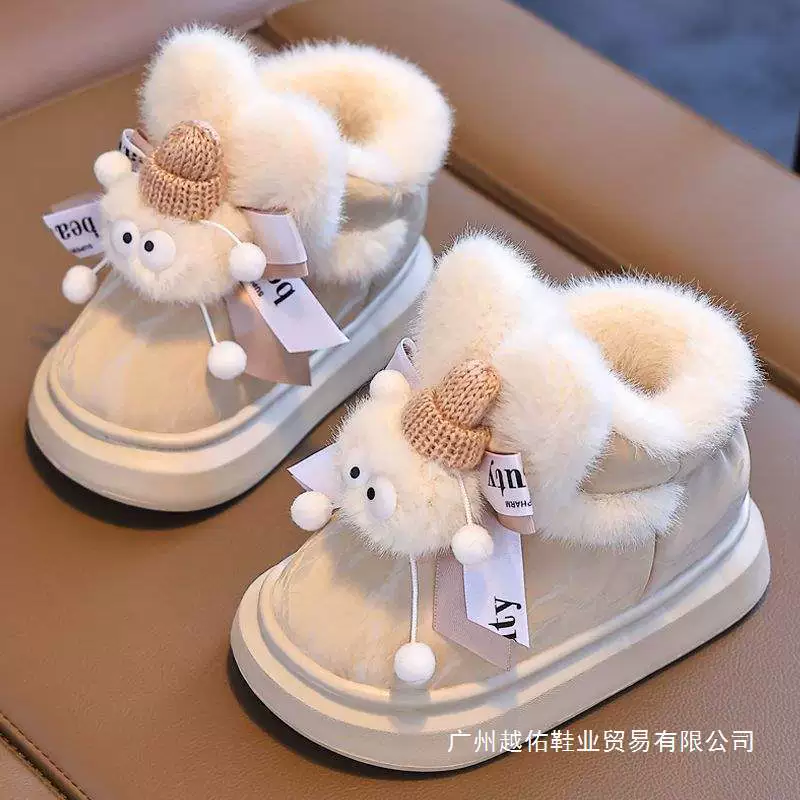 Детские хлопковые ботинки 2025 года, на флисовой подкладке, подходят для любого времени года, большие, теплые, для улицы.