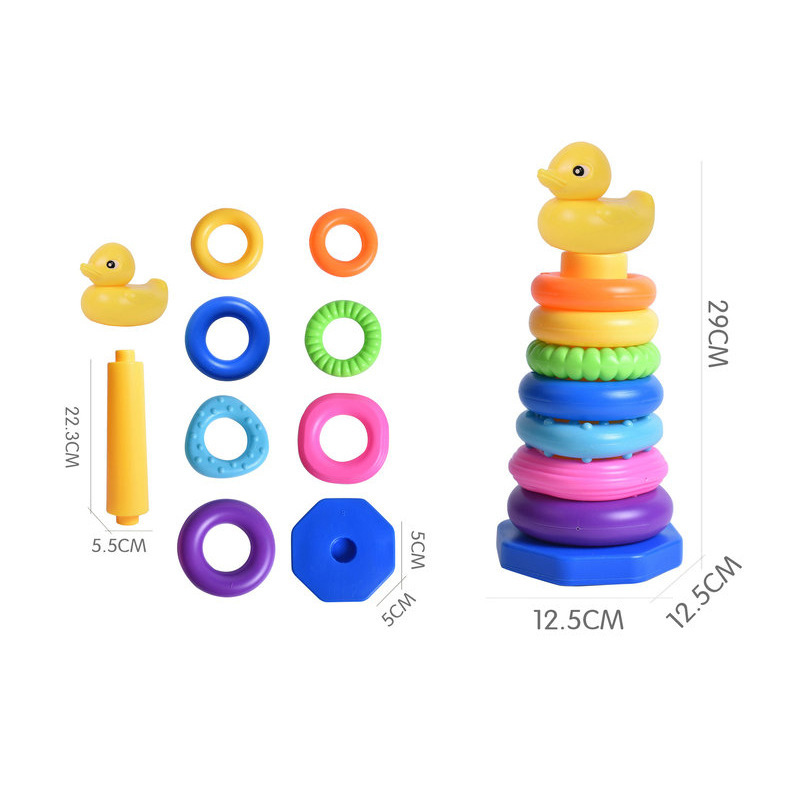 Patitos Juguetes educativos para bebés Educación temprana para niños Torre de arco iris