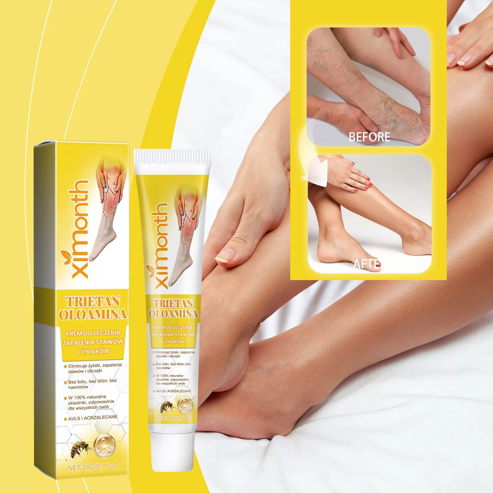 Крем для ног XIMONTH: ежедневное мягкое облегчение дискомфорта, крем для массажа ног