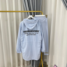 TGM洋气新款爆款时尚中长款抽绳风衣+打底裤套装情侣中性工装夹克