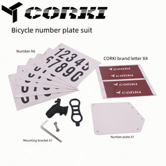 CORKI Number Plate + Bracket Set, Quick-release Mountain Road Folding Bike Race Tour de France Number Plate