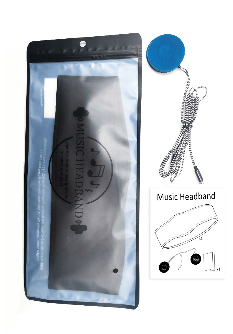 亚马逊跨境新款有线音乐运动头巾可拆洗睡眠遮光头带外贸透气头巾