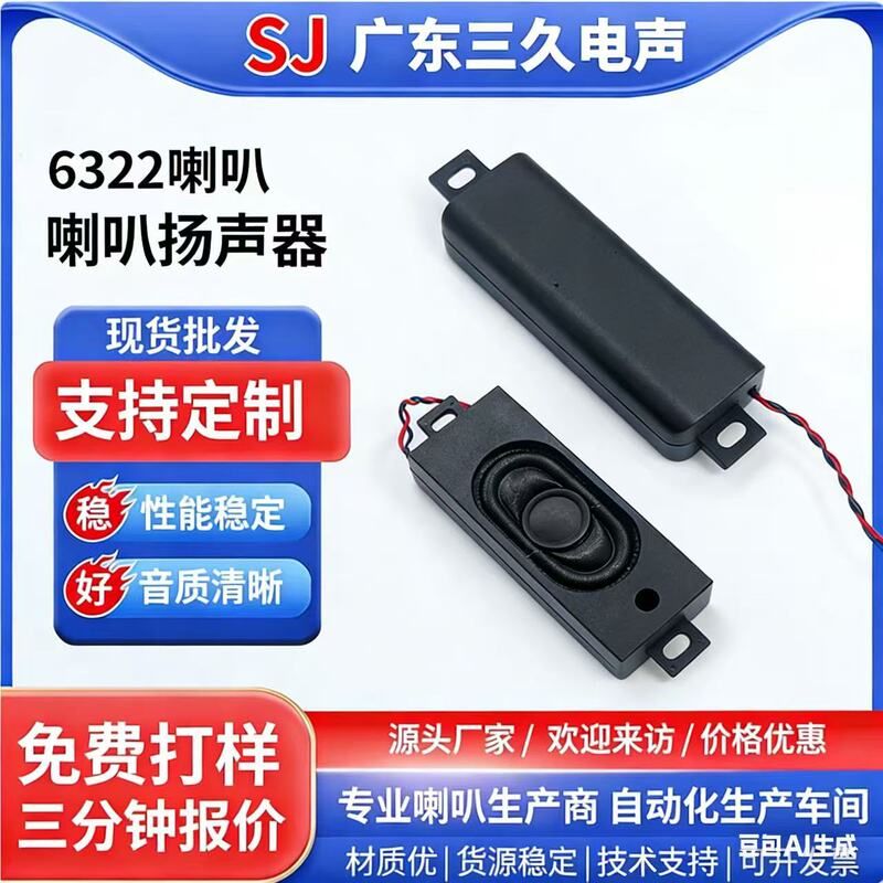 6322 Cavity Speaker 4 Ohm 3W Security Home Appliance Advertising Machine Ai Robot 2263 Amplification Speaker Loudspeaker