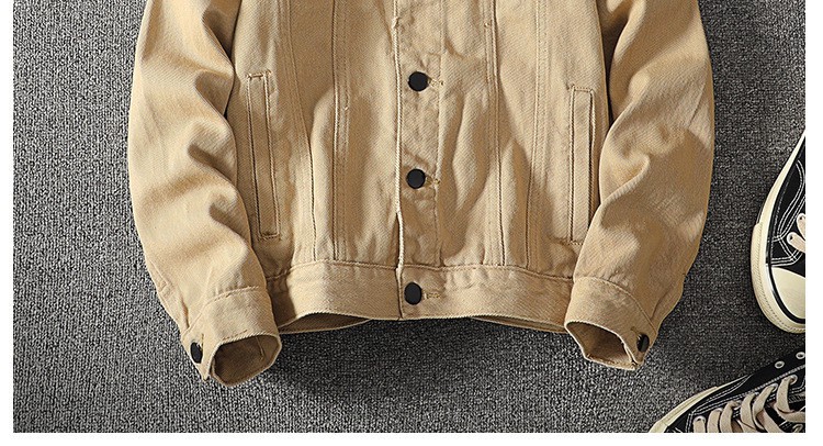 Ropa de hombre, ropa de trabajo, chaqueta corta con solapa, top informal de moda, chaqueta vaquera blanca, abrigo informal ajustado, ropa de trabajo, estilo coreano, moda de primavera y otoño._voghion.com