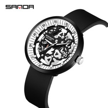 SANDA特价 学生石英表抖音爆款时尚夜光石英表简约酷炫防水手表