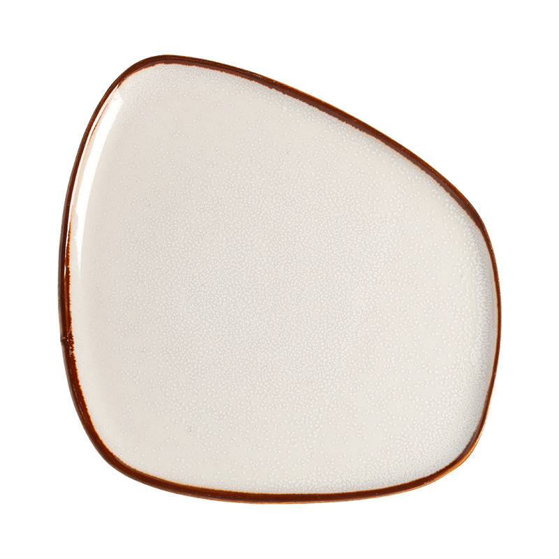 Simple y creativo plato de cerámica de forma especial plato de filete de desayuno plato de ensalada casero platos de platos retro