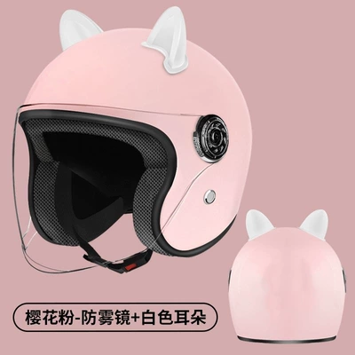 Motosiklet kaskı (dəbilqə) – Helmet, Winter Warmth, Suitable for - sakura-pink-white-cat-ears-transparent-hd-lenses