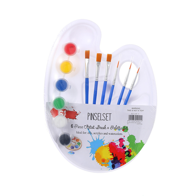 Suministros de acuarela para niños transparentes básicos, paleta pp, pintura para estudiantes, arte, paleta de pintura de plástico pintada a mano, paleta de colores