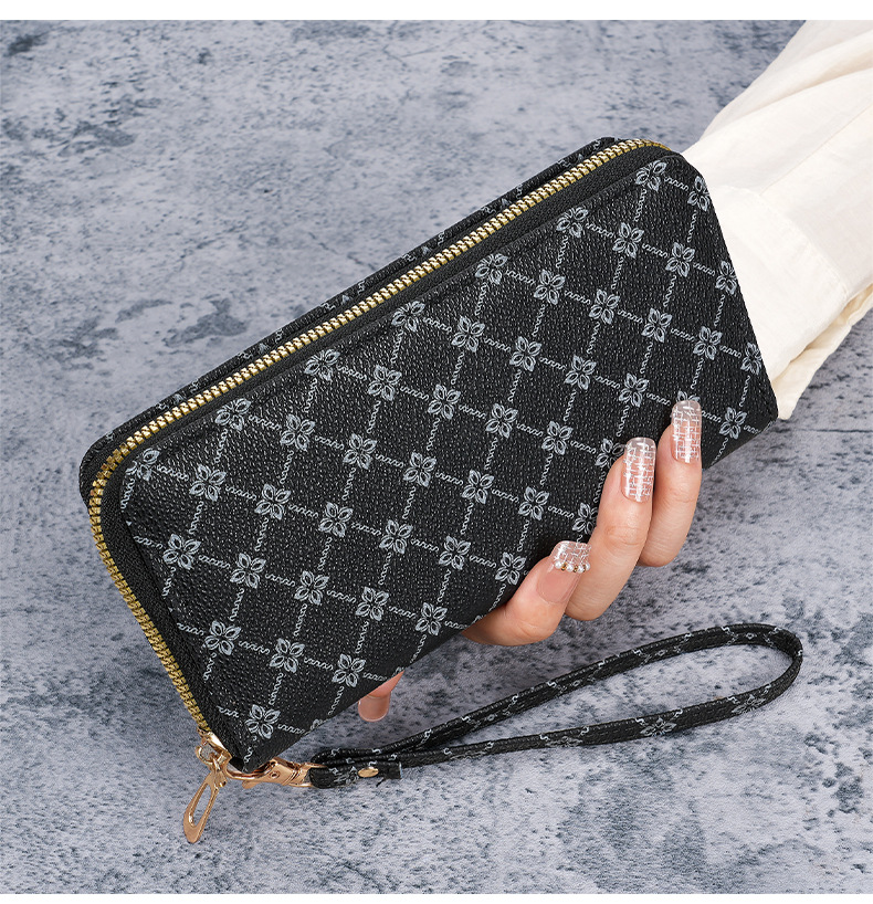 Portafoglio donna grande con zip stile coreano pochette monete_voghion.com