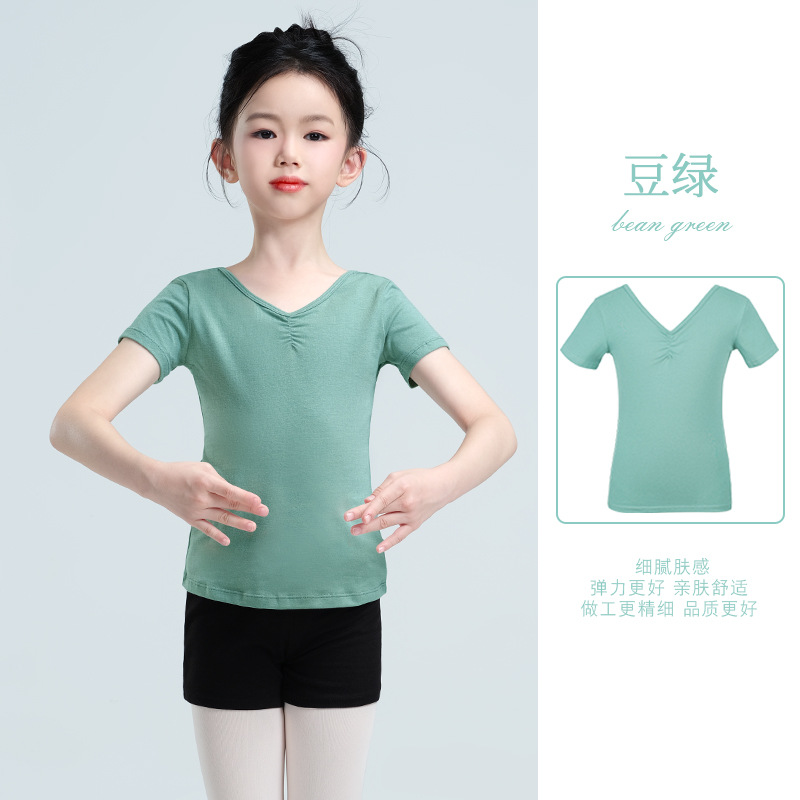 Ropa de baile para niños, ropa de verano, ropa de entrenamiento de manga corta, ropa de baile, prueba de arte de danza china para niñas, ropa corporal