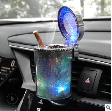 Car ashtray car air outlet colorful ashtray with LED light car colorful ashtray manufacturer wholesale