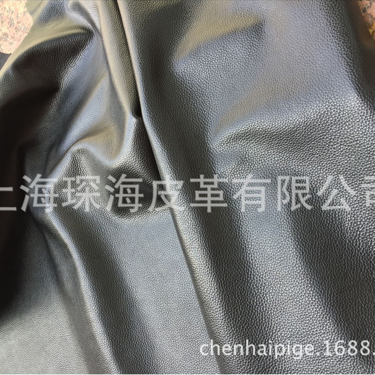 头层牛皮 压花皮 荔枝纹 劳保鞋专用皮  黑色
