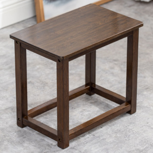Bamboo Solid Wood Square Stool Low Stool New Chinese Style Tea Car Tea Table Special Stool Household Living Room Tea Room Retro Small Tea Stool