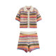 2025 Spring New European and American Cross-border Women's Crocheted Shirt Hanging Neck Shorts suit w063 2051