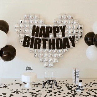 Party flag glitter HAPPY BIRTHDAY birthday flag bronzing macaroon colorful banner wholesale