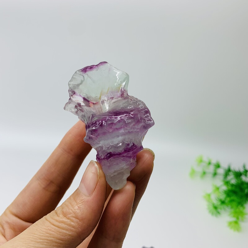 天然水晶多种材质原石雕刻海螺水晶小摆件供应 图 3