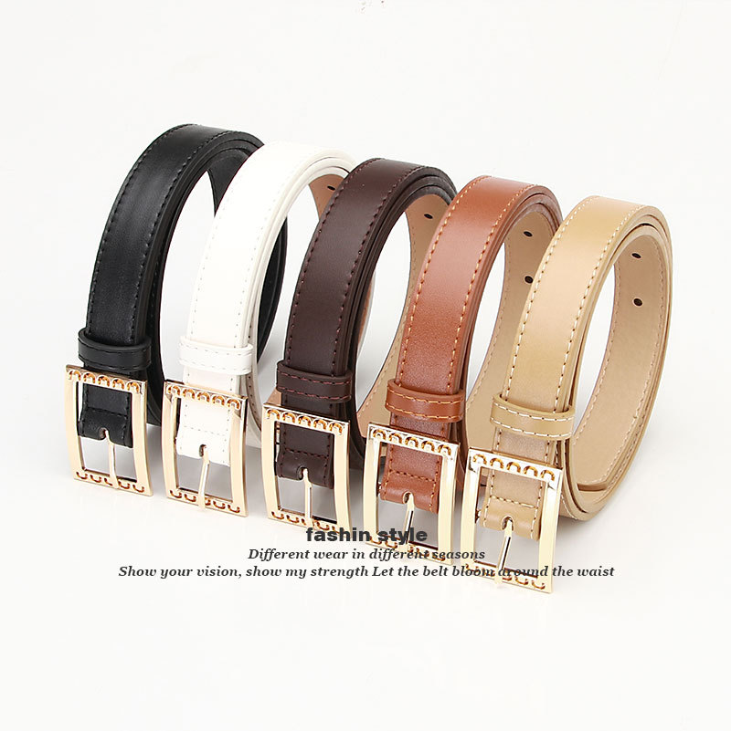 Simple Style Solid Color Pu Leather Alloy Plating Women's Leather Belts 1 Piece display picture 2