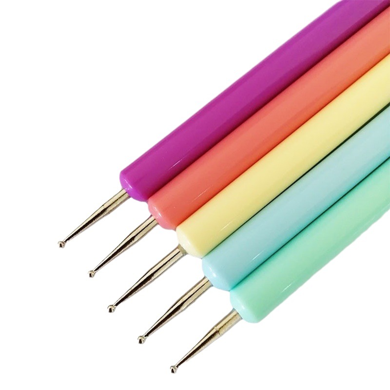 Nail Art special macaron double-headed point drill point flower point pen 5 PCs suit wholesale 5 color Rod
