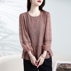 200斤の高級サイズ2024新高級上着女性中年ママ気質tシャツ刺繍洋気春夏