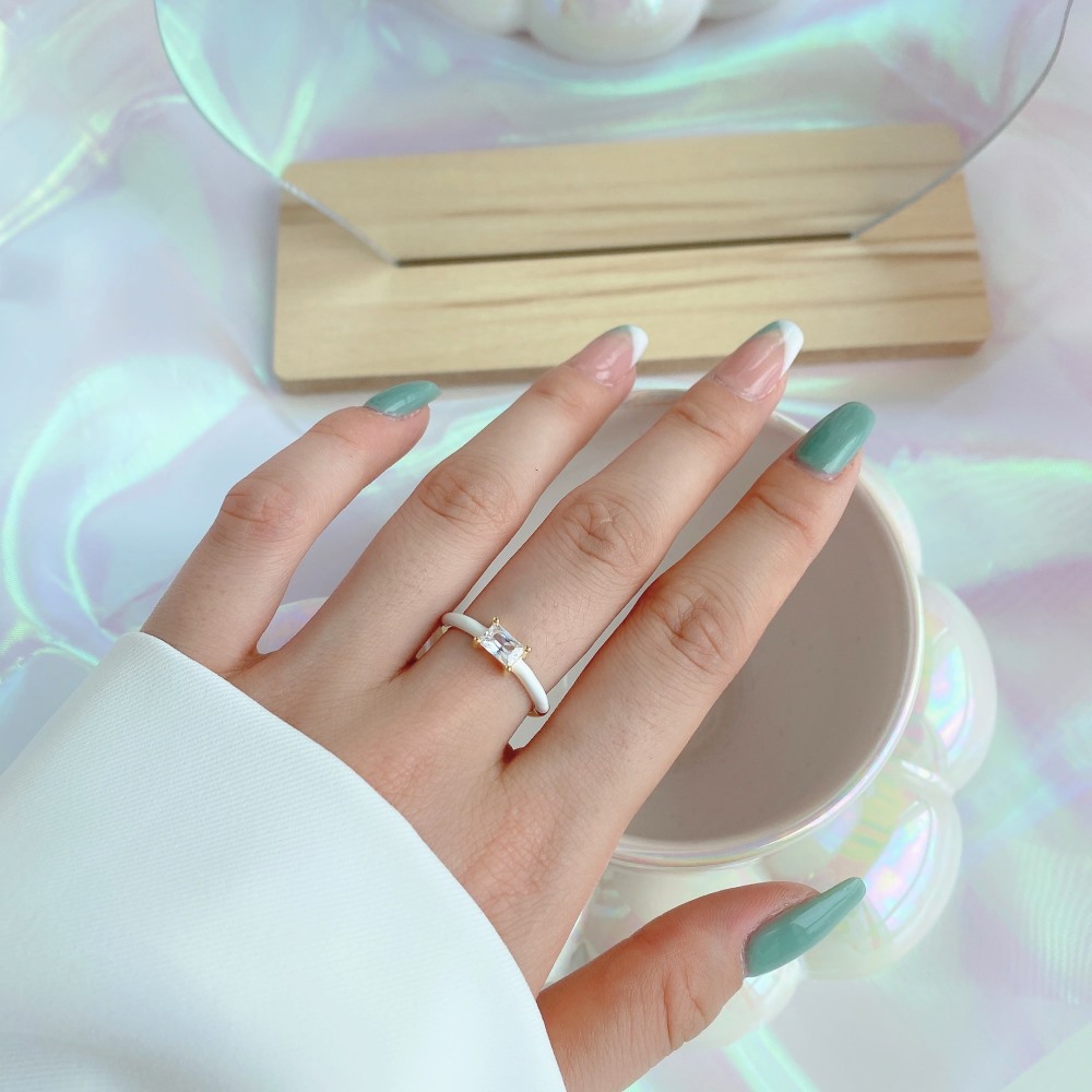 Fashion Geometric Sterling Silver Plating Zircon Open Ring 1 Piece